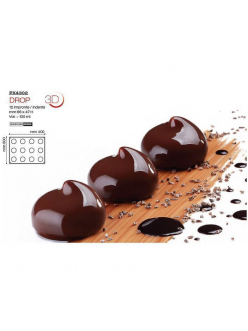 Форма кондитерская Pavoni DROP 40*30 см, силикон, р-р ячейки: d 66 мм, h 47 мм, Италия