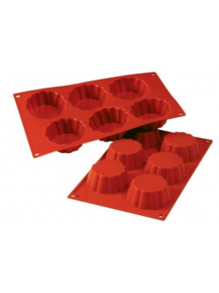 Форма силиконовая P.L. Proff Cuisine "Бриош" 6 ячеек d 80 мм, h 30 мм (30*17,5 см)