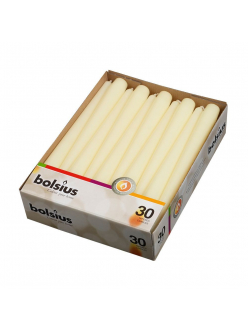 Свечи Bolsius конические шампань, 24,5 см, d 24 см, парафин 100%, 30 шт