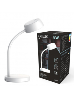 Светильник настольный Gauss Qplus модель GTL601 8W 600lm 4000K 170-265V белый диммируемый LED 1/8