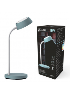 Светильник настольный Gauss Qplus модель GTL602 8W 600lm 4000K 170-265V бирюзовый диммируемый LED 1/
